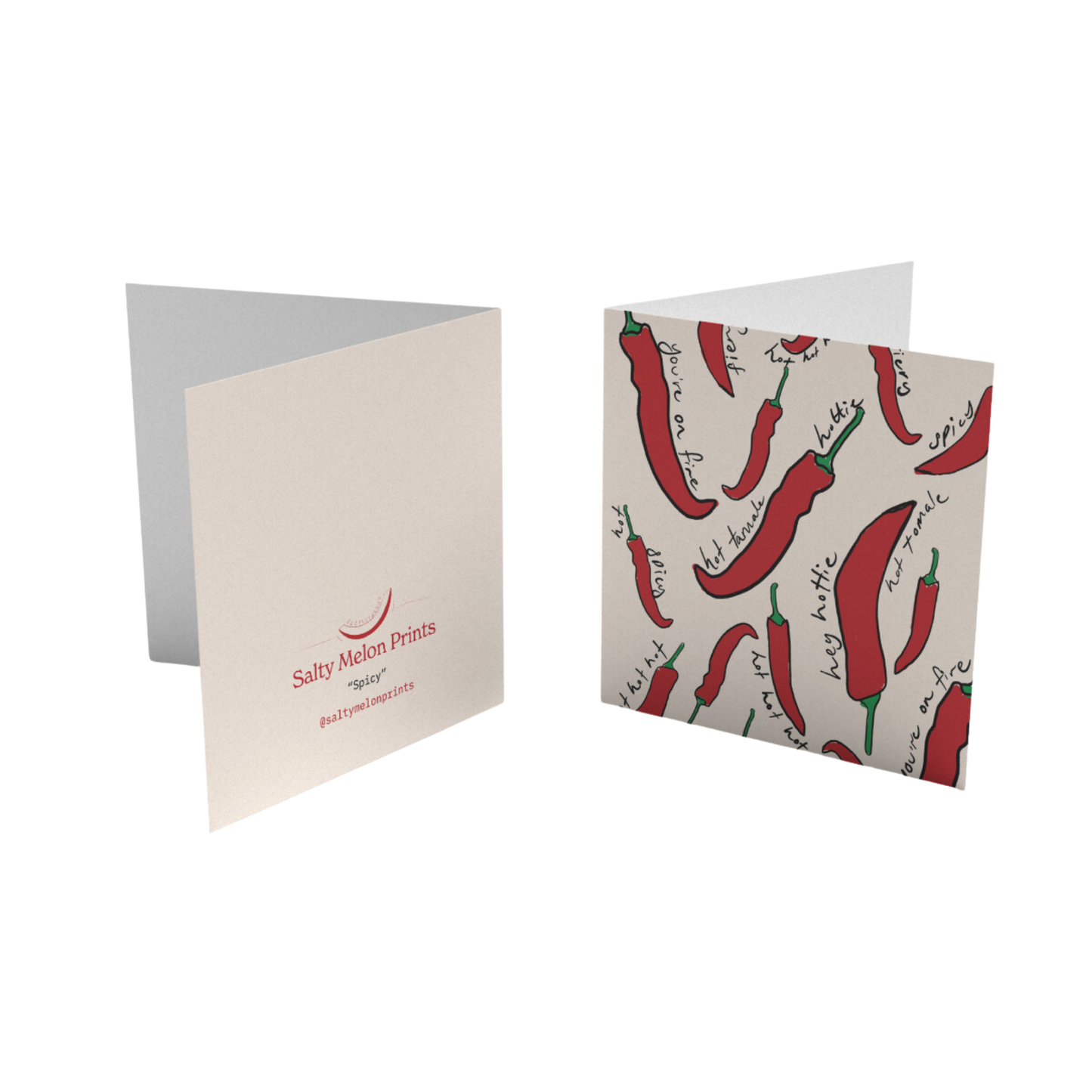 Mini Spicy Greeting Card - Salty Melon Prints