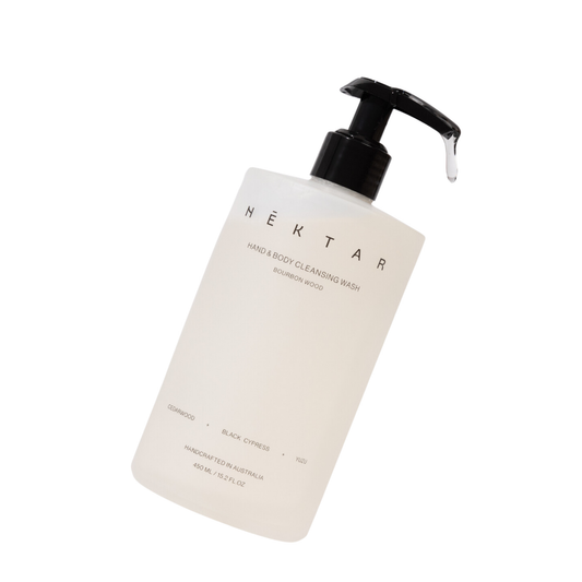 Bourbon Wood Hand and Body Cleansing Wash 450ml - Nēktar