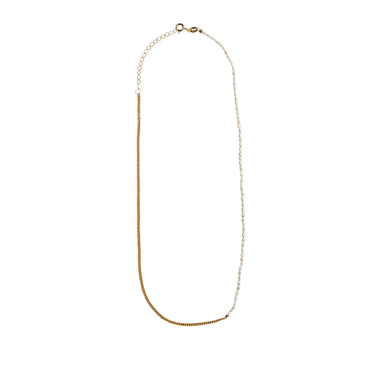 Glimmer Freshwater Gold Pearl Necklace - YiSu Design