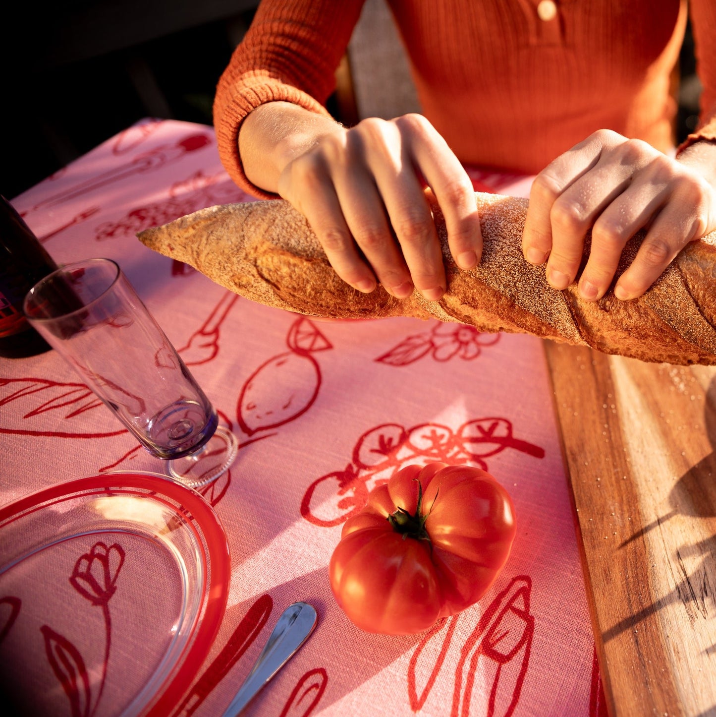 Pink Feast Tablecloth - Dancing Grass