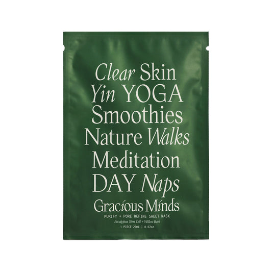 Purify and Pore Refine Eucalyptus Stem Cell & Willowbark Sheet Face Mask - Gracious Minds