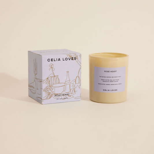 Rose Heart Candle 395gms - Celia Loves