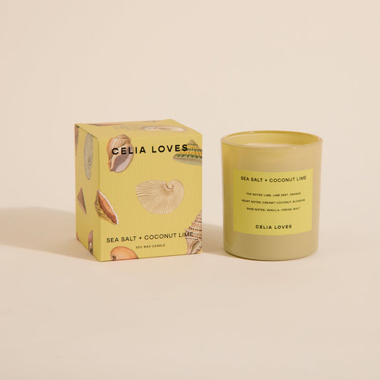 Sea Salt & Coconut Lime Candle 395gms - Celia Loves