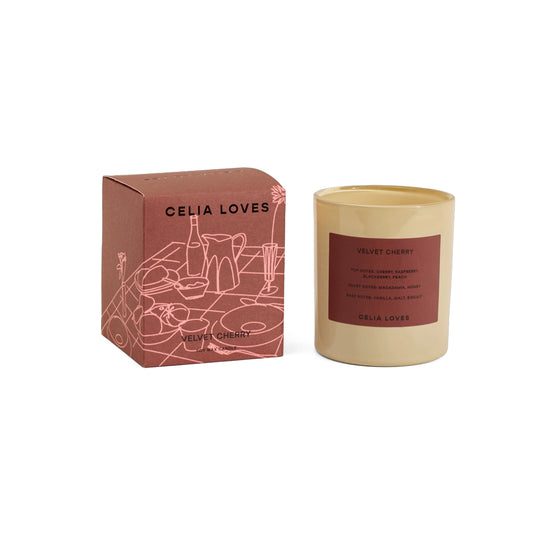 Velvet Cherry Candle 395gms - Celia Loves