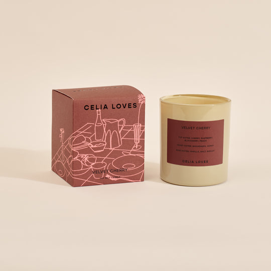 Velvet Cherry Candle 395gms - Celia Loves